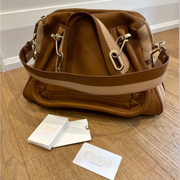 Chloe Paraty Military Medium Tan Shoulder Bag - New - Picture 2 of 9